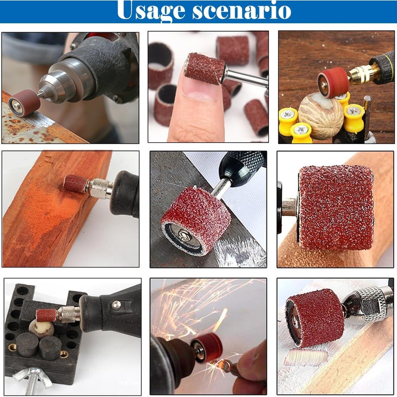 mxuteuk 400 Pieces Sanding Drum Set Sanding Disc Set with