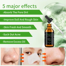 YAFUSIPE Blackhead Remover Salicylic Acid Serum, Black Head Remover For Nose With 25 Pcs Pore Strips, Deep Cleansing Blackheads Removal For Nose White Head, Pore Cleaner For All Skin Types 60 ML