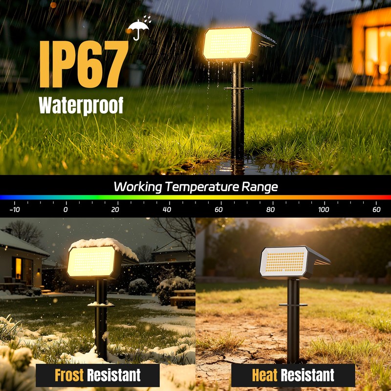 Flaow Solar Spot Lights Outdoor, [10 pack/118 LED] 4 Modes