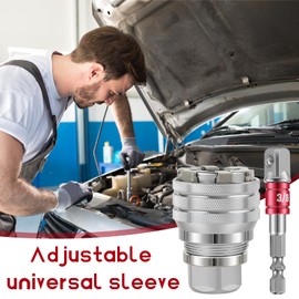 dcas 3/8 Inch Socket Wrench Tool, Universal Socket Spanner 10-19 mm, Professional Adjustable Socket Wrench Tool, Multifunctional Universal Socket Wrench Tool (Bring Connecting Rod)