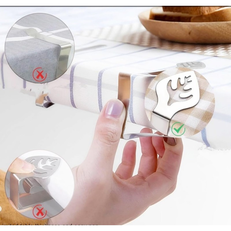 10PCS Stainless Steel Tablecloth Clips, Leaf Table, Outdoor Tablecloth, Thickened
