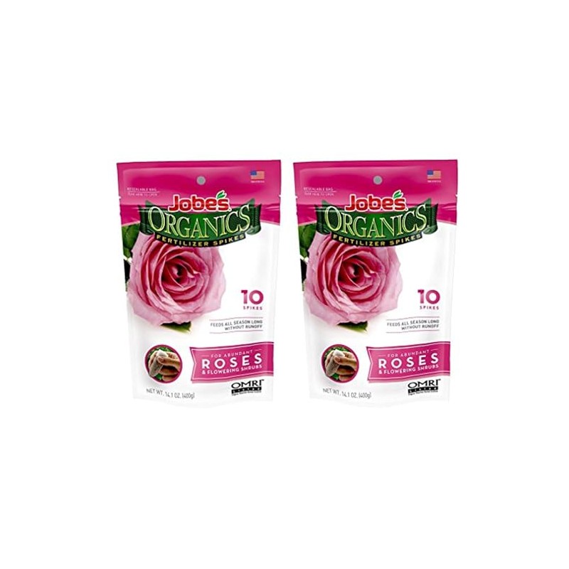Jobe’s Organics Rose Fertilizer Spikes, 3-5-3 Time Release Fertilizer for