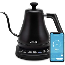 COSORI Electric Gooseneck Kettle Smart Bluetooth with Variable Temperature Control, Pour Over Coffee & Tea Maker, 100% Stainless Steel, Quick Heating, Matte Black