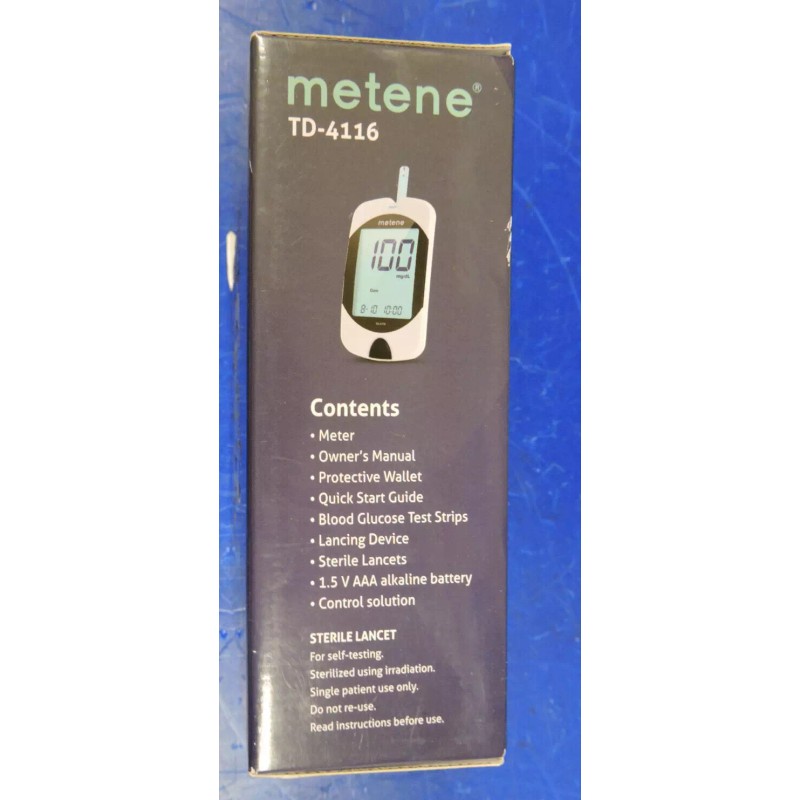 Metene NEW Metene TD-4116 Blood Glucose Monitor/ 100 Strips 100