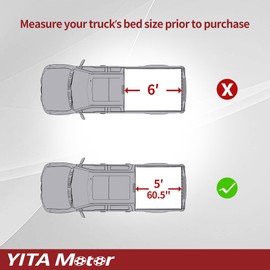 YITAMOTOR Soft Roll Up Truck Bed Tonneau Cover Compatible with Toyota Tacoma 2024 (Excl. Trail Edition), 5 ft Bed with Deck Rail System