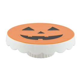 Mud Pie Pumpkin Santa Reverse Pedestal, 11" Dia x 3.5", Orange
