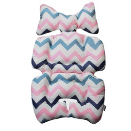 Infant Car Seat Insert, KAKIBLIN Cotton Baby Stroller Liner Pram Head and Body Support Pillow, Infant Seat Pad Carseat Neck Support Cushion for Toddler, Wave