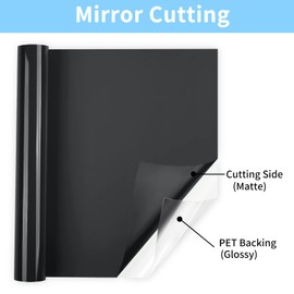 Lya Vinyl Heat Transfer Vinyl, 12" x 6FT(30.5cm x 183cm) Black Iron on Vinyl for Cricut, Silhouette Cameo, HTV Vinyl for Cloths, Hats, Fabric(Black)