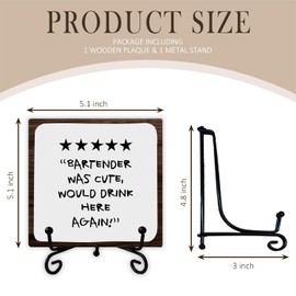 Skip Tiger Funny Bar Wooden Desk Sign - Bar Chart Wooden Decorativesignage,Bar Chart Decor,Bar Table Decor,Bar Wood Plaque With Stand Gift For Home Kitchen Tabletop Decor,Bartender Gifts,5x5 Inch