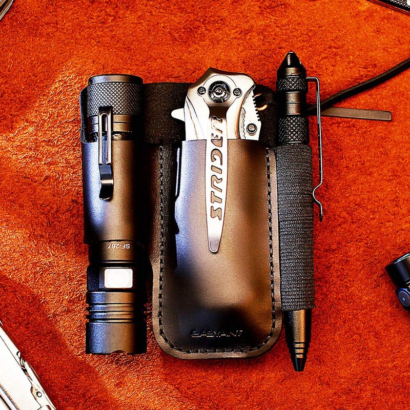 EASYANT Men Leather EDC Organizer Sheath Handmade Tactical Tool Pouch