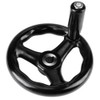 1PC 12*125mm Black Round 3 Spoke Hand Wheel for Lathe