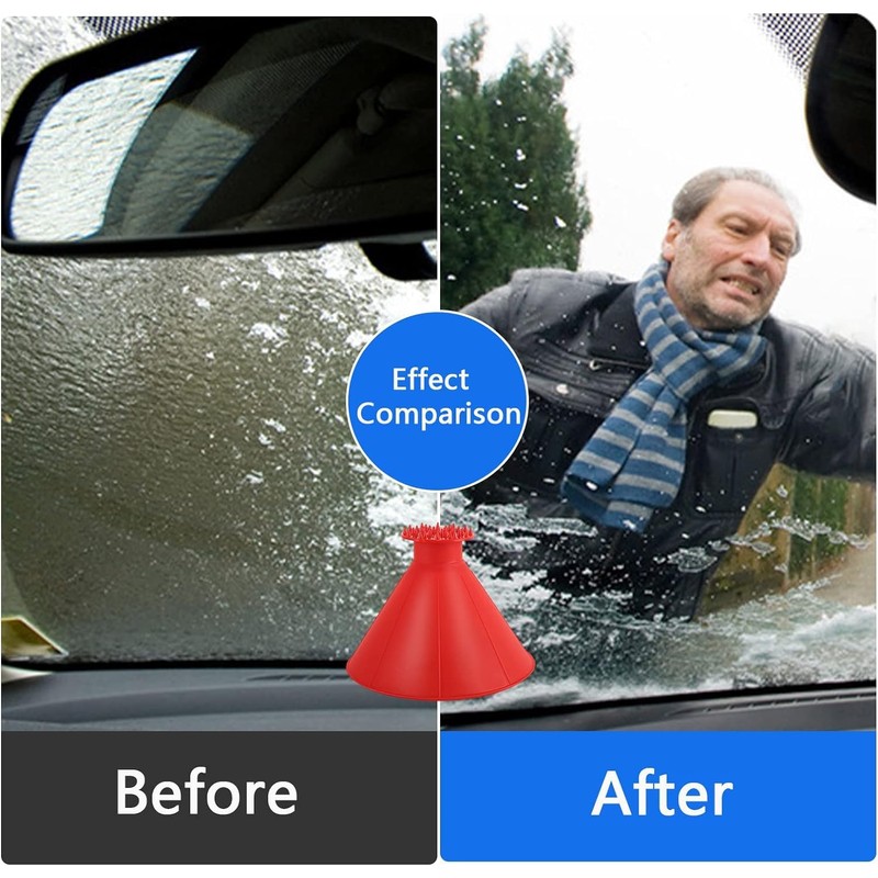 TATAPO 4 Pack Magical Ice Scrapers for Car Windshield, Round