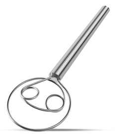 Agttete Danish Dough Whisk Stainless Steel Hook Dutch Bread Mixer Hand Tool for Sourdough Baking Making Blending Pastry Pizza