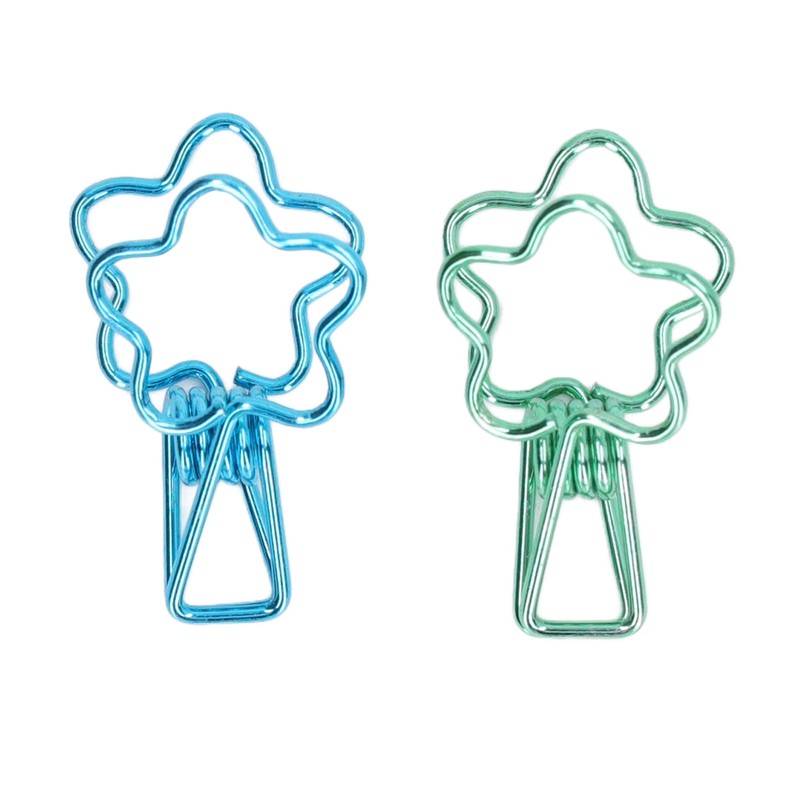100 Pcs Binder Clips Hollow Cute Flower Shape Sturdy Metal