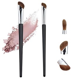 Nose Shadow Brush, Angle, Set of 2, Large + Small, Shading Brush, Pony Hair, Makeup Brush, 100% Animal Hair, Powder Content, Good Color, Small Nose Brush, Portable