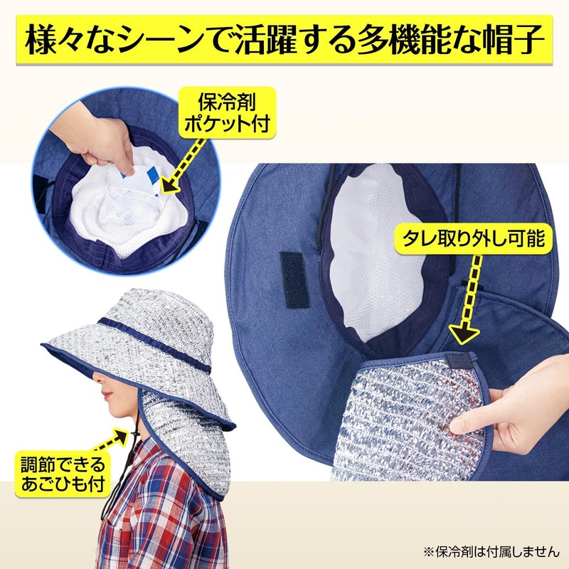 Como Life Aluminum Mesh Hat, Sun Protection to the Neck,