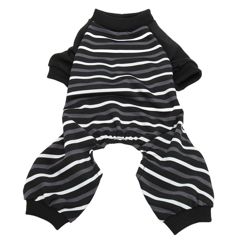 Dog Pajamas Warm Comfortable Stretchy 4 Legs Striped Dog Pajamas
