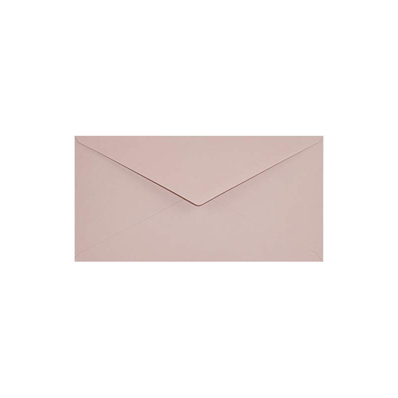 25 Old Pink DIN Long Letter Envelopes Pointed Flap Without
