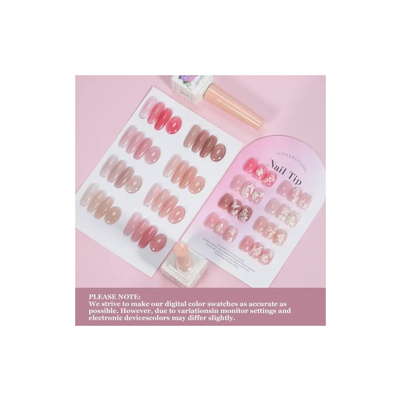 Gama De Gel Semipermanente Esmaltes Para Uñas Nude 8pcs 12ml