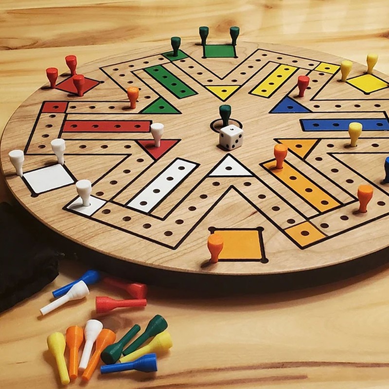 Wooden Board Game Flying Chess Peg Board Game Family Game