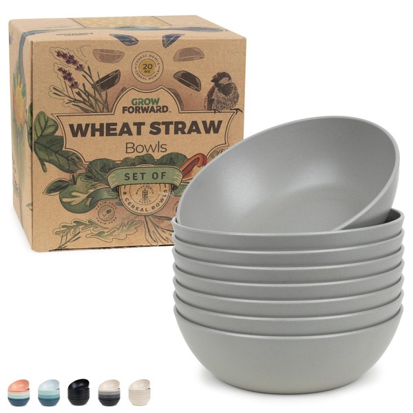 Grow Forward Premium Wheat Straw Bowls Set of 8 -