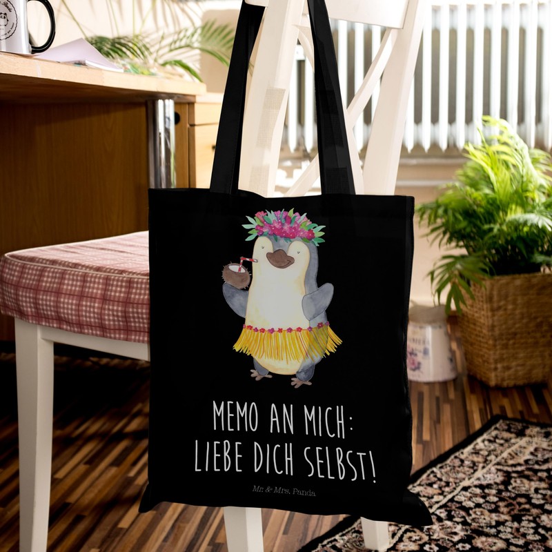 Mr. & Mrs. Panda Penguin Coconut Tote Bag, Gift, Aloha,