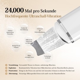 ANLAN Ultrasonic Exfoliator Skin Scrubber, Ultrasonic Scrub Pore Cleanser Acne Remover Ion Skin Cleansing Facial Care