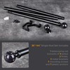 Black Curtain Rods for Windows 72 to 144 Inch, 1''