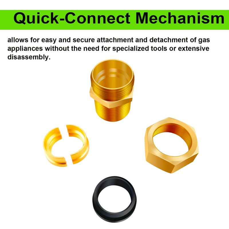 Tsinghwang 4 Pack 1/2'' CSST Male NPT Pipe Fitting Kit
