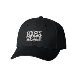 Go All Out One Size Black Baseball Mama Tried Embroidered Dad Hat Structured Cap