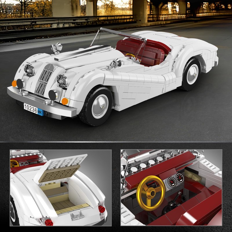 Mould King Classic Car Building Set, MOC Convertible Supercar Model