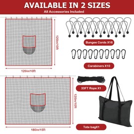 Golf Netting with Target Pocket, 10ft |15ft Golf Nets for Backyard Driving