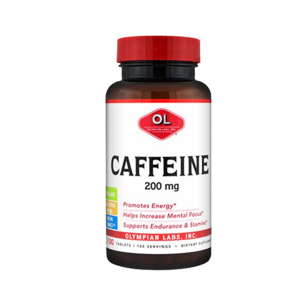 Caffeine 100 Tabs 200 mg by Olympian Labs