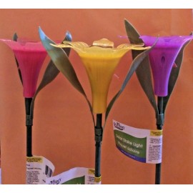 Garden Collection Floral Shaped LED Solar Stake Lights, 12.125 x 4.75 in.