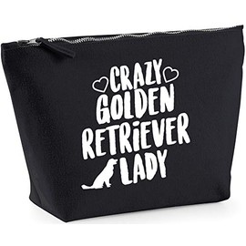 Hippowarehouse Crazy golden retriever lady dog printed make up cosmetic wash bag 18x19x9cm