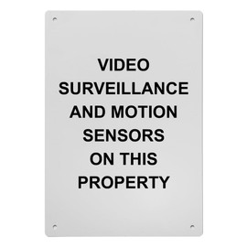 Video Surveillance And Motion Sensors Sign, 8.5 x 11 in" OSHA Compliant Security Camera Sign, Weatherproof Plastic, UV resistant & Easy-to-Read Signage