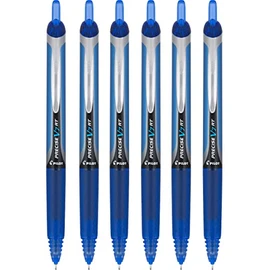 Pilot Precise V7 RT Retractable Rolling Ball Pens, Fine Point, Blue Ink, 6 Pack