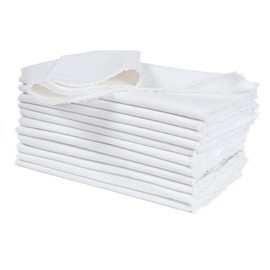Ramanta Home - Juego de 12 servilletas de tela, suave y duradera, para Pascua, boda, fiesta de cumpleaños, ropa de mesa de tela pesada para uso diario, cenas familiares, 18 x 18 pulgadas, color blanco