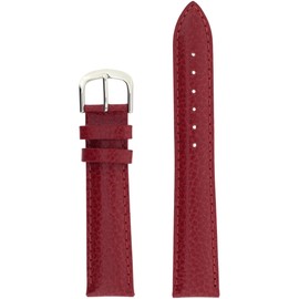 Tech Swiss LEA351-16SS Watch Band Genuine Leather Red 16 millimeters