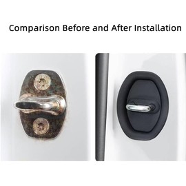 Car Door Latch Protective Cover, Vehicle Doors Locks Guard Stopper Set, Door Lock Protective Cover for Car (White)