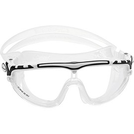 Cressi Adult Wide View Swim Mask | Skylight: Made in Italy, Clear/White/Black