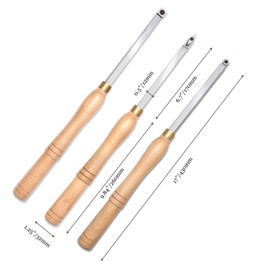 Woodturning Carbide Lathe Tools, 17” Full Size Wood Turning Tool Set of 3 Rougher Detailer Finisher, Includes Replacement Cutter Inserts 6 pcs – Diamond, Round and Square, Screws and Key Star Wrenches