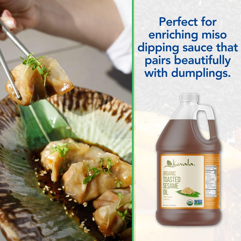 Kevala Organic Toasted Sesame Oil - Oil with Medium Smoke