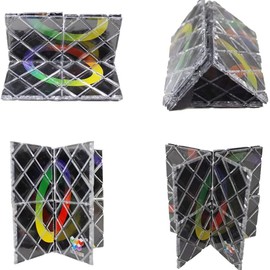 QCSTORE 12 Panels 3 Rings Black Magic Folding Puzzle Cube Twisty Toy Folding Puzzle Cubes Twisty Cubo Magico Professional Cube Classic Toys Puzzle Magic Cube