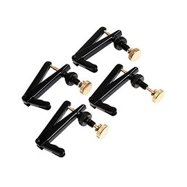 Sky 4pcs Violin Parts String Adjuster Fine Tuner 3/4-4/4 Violin Parts Accessories Pack of 4 (Black/Gold)