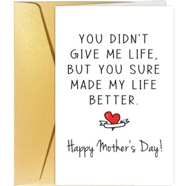 Bonus Mom Mother's Day Card, Mothers Day Card for Stepmom, Happy Mothers Day Gifts for Stepmother, Bonus Mom Appreciation Card
