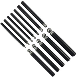 12 Dapping Punches & Doming Block (25mm) : 12 Depressions Tools Set (615)