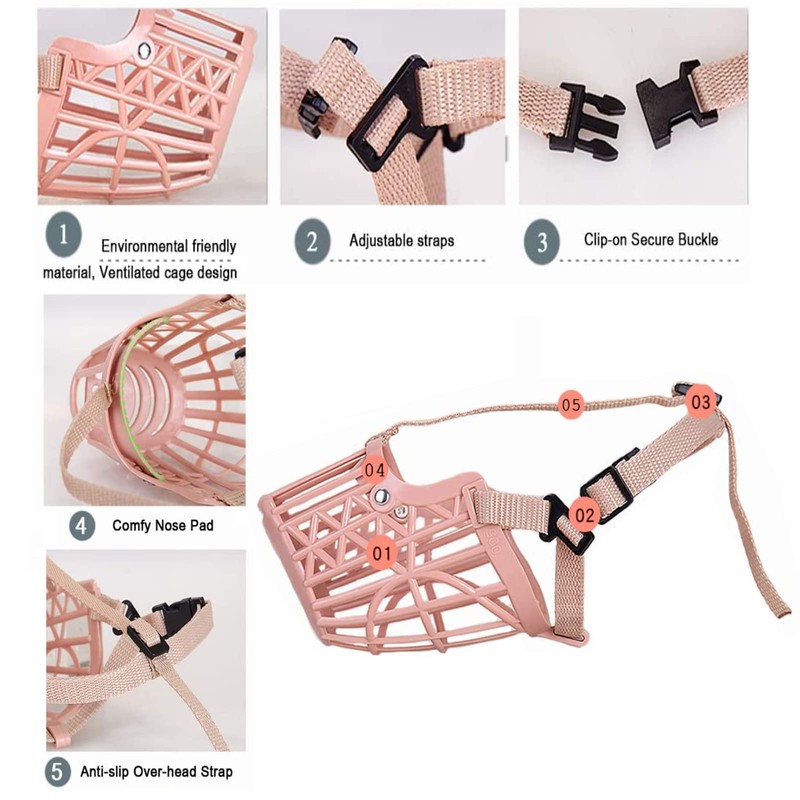 Dog Muzzles to Prevent Biting Soft Basket Dog Muzzle to