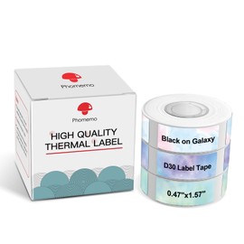 Phomemo D30 Label Maker Tape-Nebula/Galaxy Series Pattern Paper, Sticker Thermal Self-Adhesive Label Tape, Gift for Decoration, 12mm x 40mm (1/2" x11/2) 3 Rolls, 480PCS