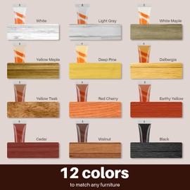 Wood Furniture Repair Kit-Wood Filles & 12 Colors, Repair Scratches, Holes on Wooden Doors, Floors and Cabinets